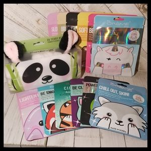 Crème Shop Animal Sheet Mask Bundle & Spa Headband